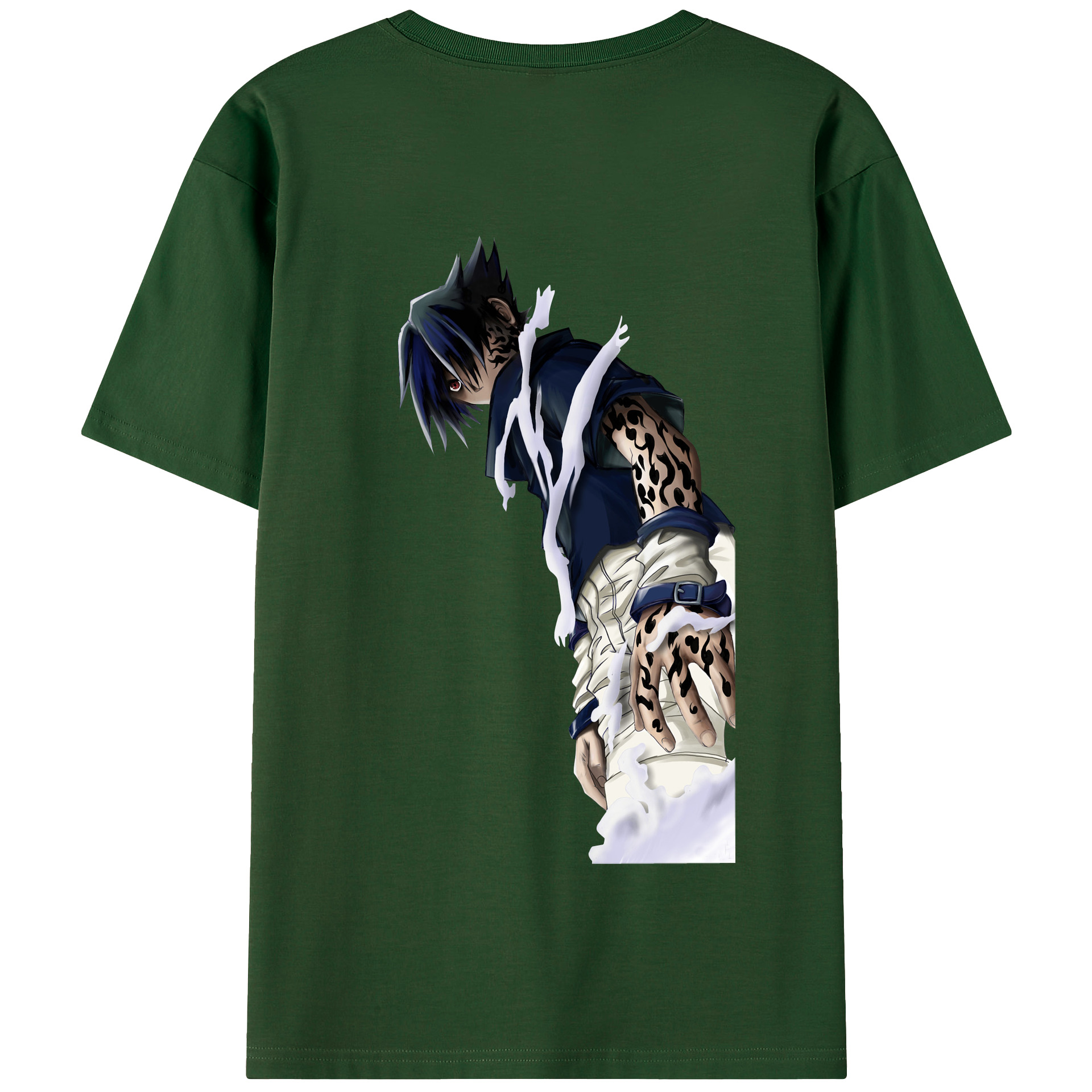 （画像用） NARUTO -ナルト- うちは サスケ Uchiha Sasuke 綿100％半袖Tシャツ（背面プリント）